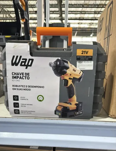 CHAVE DE IMPACTO 1/2" 13MM 21V K21 CH02 COM BATERIA E CARREGADOR - WAP