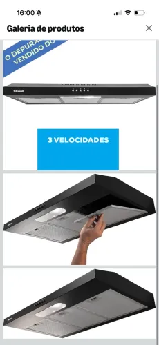 SUGGAR DEPURADOR DE AR SLIM 80CM 3 VEL. PRETO 110V DPS181PT