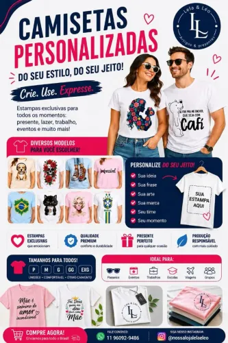 Camisetas personalizadas (poliéster cores claras)