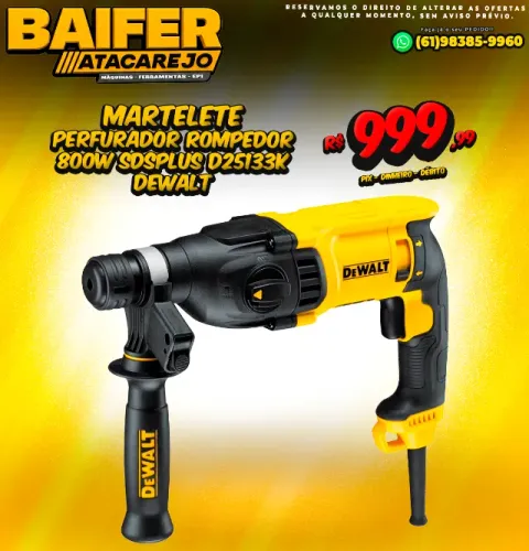 Martelete Perfurador Rompedor 800w SdsPlus D25133k Dewalt