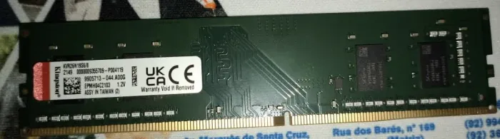 Memória RAM Kingston 8GB DDR4 2666MHz - KVR26N19S6/8