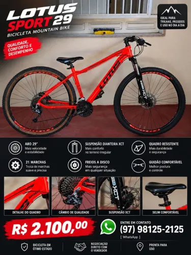 ? Bicicleta Lotus 29 Sport 5 - 21 Marchas - Freio a Disco