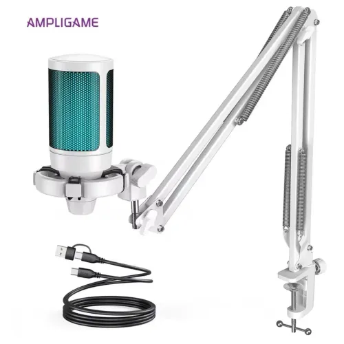 FIFINE Ampligame A2T RGB + Braço Articulado Branco NOVO