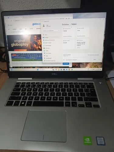 Notebook Dell Inspiron 7580, i7 8 Ger 16Gb mem SSD
