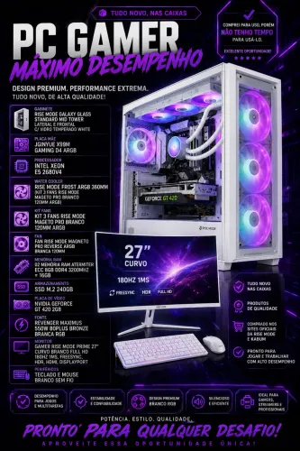 PC GAMER INTEL XEON FULL WHITE + MONITOR 27?
