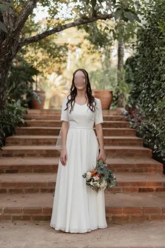 VESTIDO DE NOIVA MINIMALISTA CLÁSSICO ROMÂNTICO