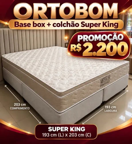 Colchão Ortobom king + Box King Size