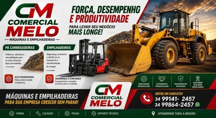 Máquinas e Empilhadeiras fortes.