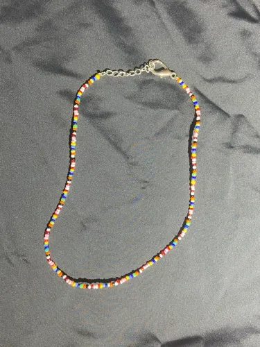 colar colorido miçangas choker