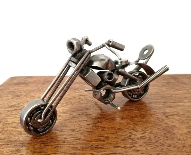 Miniatura Moto Chopper em Metal - Colecionável