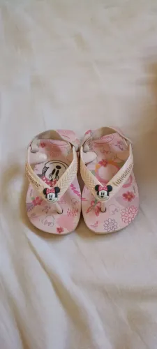Chinelo Sandália Havaianas Baby Minnie Nº 17/18 - Rosa