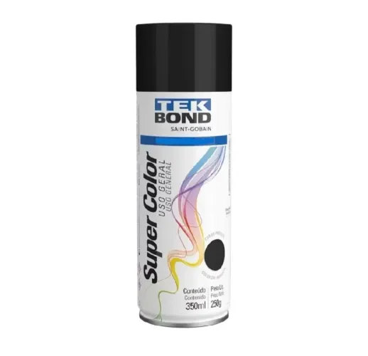 Tinta Spray Tekbond Preto Brilhante