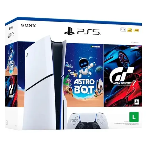 Playstation 5 Slim com leitor ( Novo ) + Astrobot e Gran Turismo 7 - 1TB