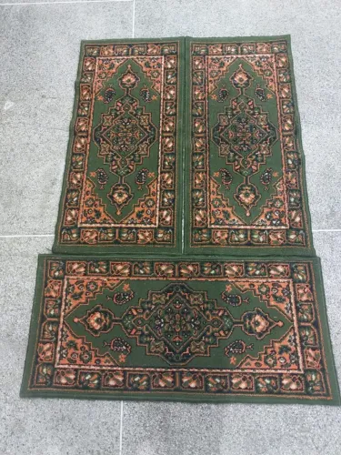 Jogo de Tapetes Tipo Belga Verde Clássico (3 Peças) - 83x38 cm