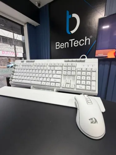 KIT Mouse e Teclado GAMER Redragon BRANCO