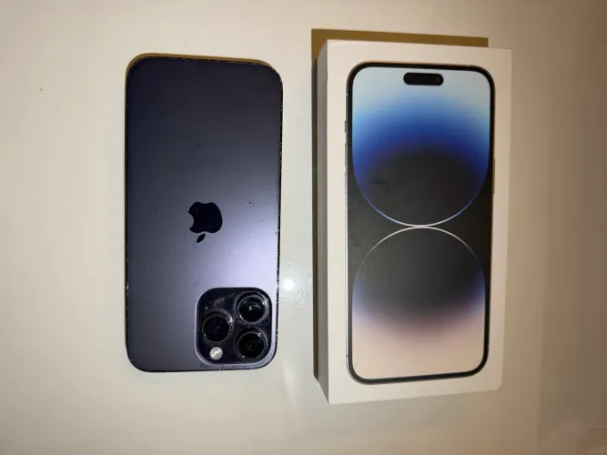 IPHONE PRO MAX 14, 128 GB roxo escuro. 