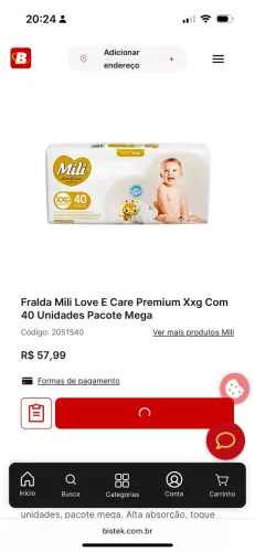 Vendo 10 pacotes de fralda Milli XXG