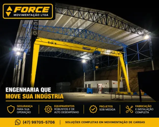 Ponte Rolante e Pórtico Rolante Industrial NR12 em SC | Talhas e Monovias