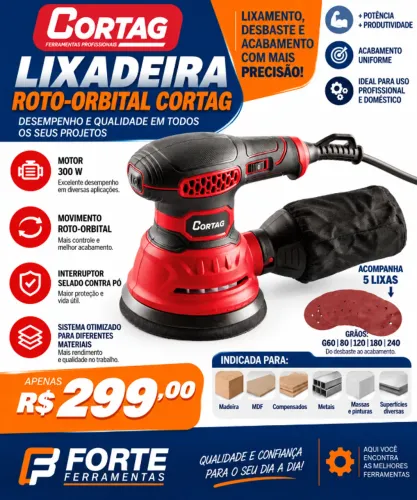 Lixadeira Roto Orbital Cortag 300w