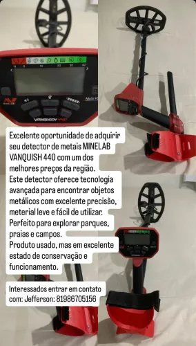 Excelente oportunidade de adquirir seu detector de metais MINELAB VANQUISH 440.
