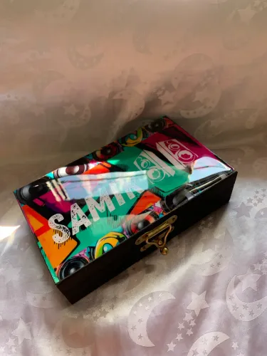Jogo de dominó personalizado em resina com caixa mdf