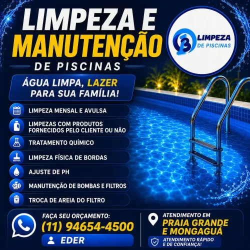 Limpeza e Manutenção de piscinas