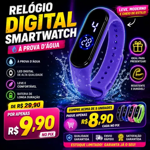 Relogio Digital Smartwatch à prova d?água na promoção 