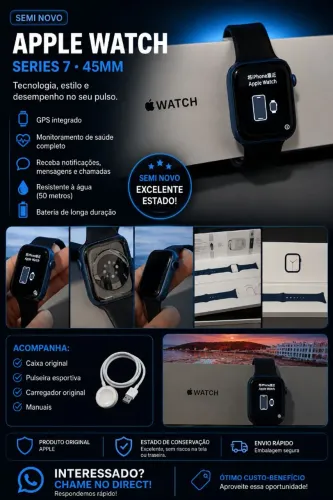 ? APPLE WATCH SERIES 7 ? 45MM SEMI-NOVO<br>SEMI NOVO ? EXCELENTE ESTADO