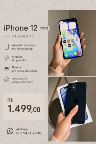 iPhone 12 128GB 5G semi novo
