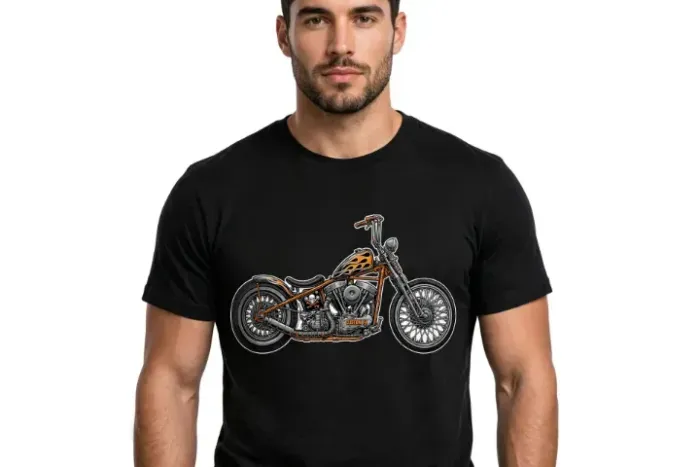 Camiseta Masculina Moto Old School Custom 74 Estilo Harley