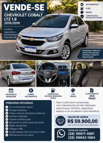 Chevrolet Cobalt LTZ 1.8 8V Econo.flex 4P Aut. 2018