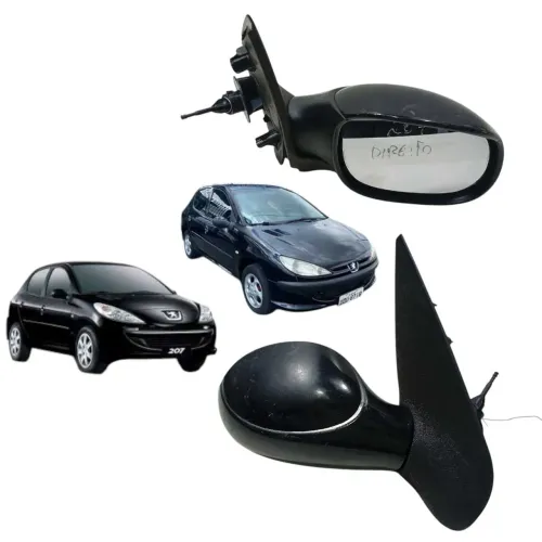 Retrovisor Manual Direito Peugeot 206 207 1999-2012