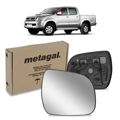 Lente Retrovisor Toyota Hilux 2012 à 2015 - CD / CS - L Esquerdo - Lente C Placa - Metagal