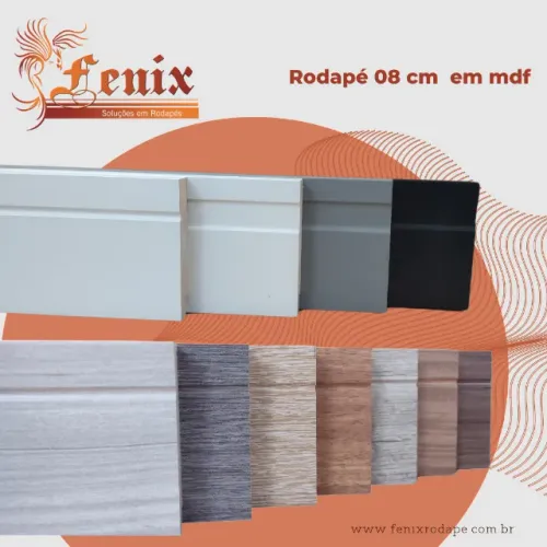 PROMOÇÃO - Rodapé 08 cm em MDF Premium- Várias cores