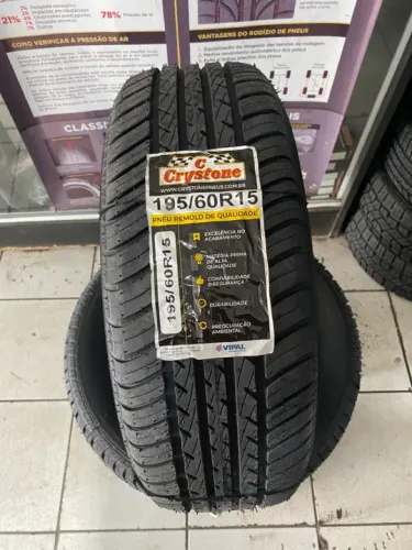 PNEU 195/60/R15 REMOLD CRYSTONE VIPAL (instalação gratuita)