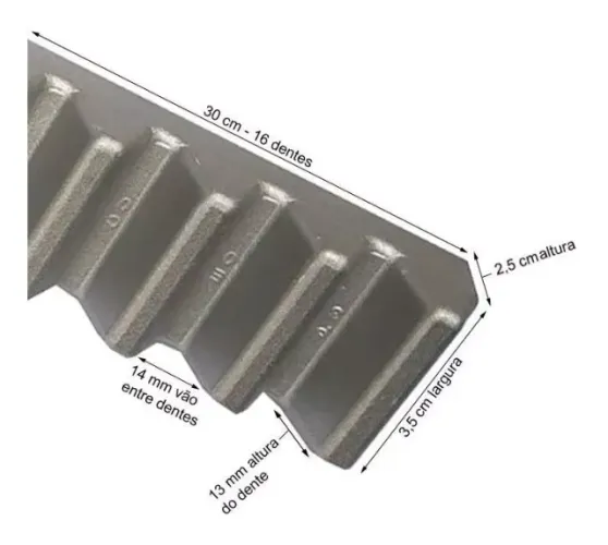 Gomo Peccinin Cremalheira Industrial Aluminio Dz Max 30cm 