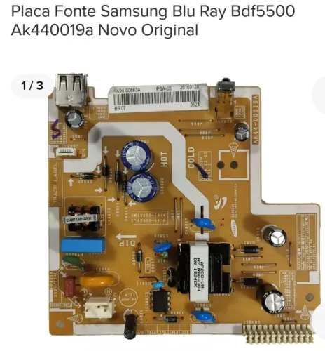 Placa da fonte, Samsung BD-F5500. Funcionando.