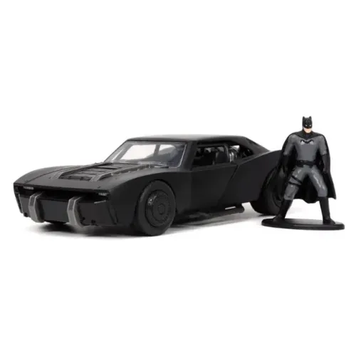 Carro Miniatura Carrinho Batmovel 1/32 e Boneco Batman 6 Metal Coleção Jada