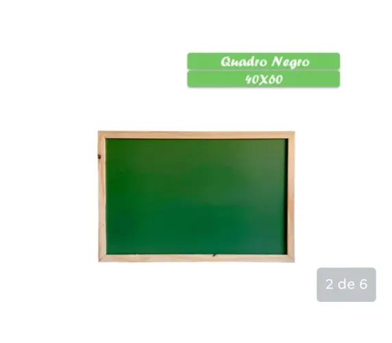 Lousa Quadro Negro Giz 40x60cm Moldura Madeira Anotações Escola 