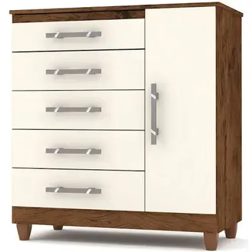 Comoda Para O quarto 5 Gavetas Off white 