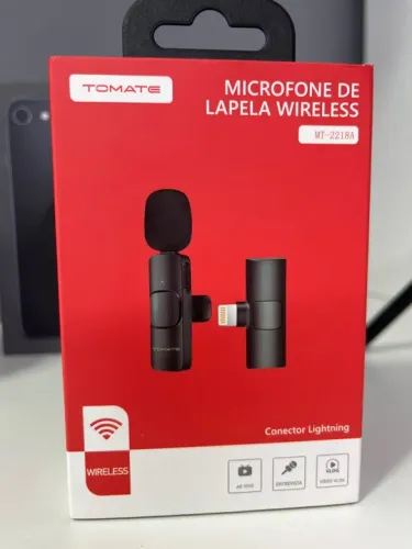 Microfone Lapela gravar Para Celular iPhone  Tomate MT-2218A - Plug and Play