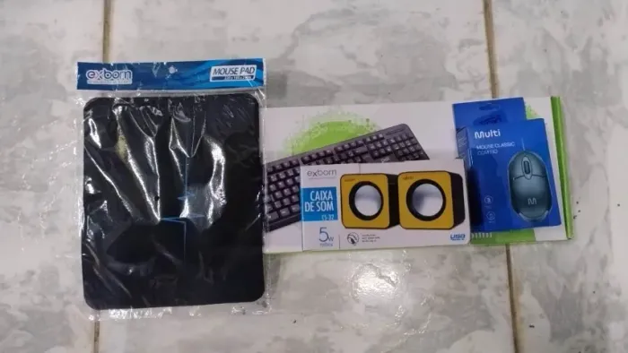 KIT TECLADO+MOUSE,+CAIXA DE SOM + MOUSEPAD
