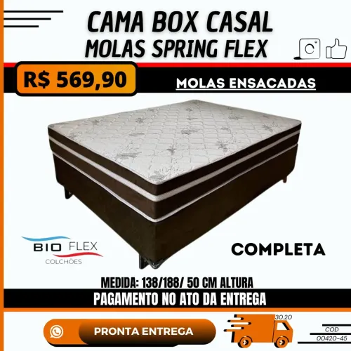 Cama box casal molas spring flex
