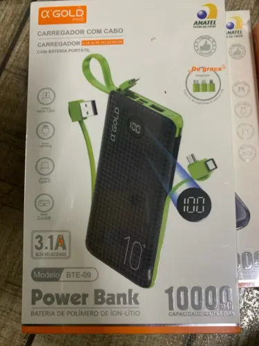 Power Bank 10000mAh - Carregador Portátil 3.1A