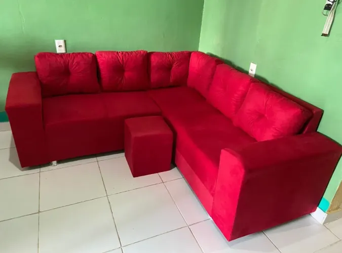Sofá de Canto Vermelho