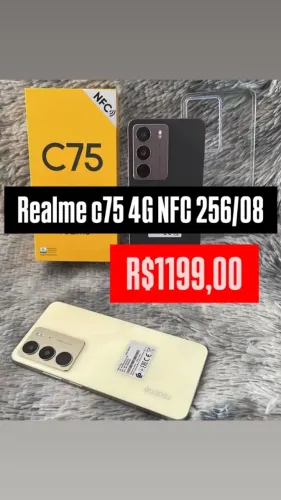 Celular Realme C75 NFC 4G 80 Ram 256 Gb Lacrado Global Entregamos Oferta Final de Semana