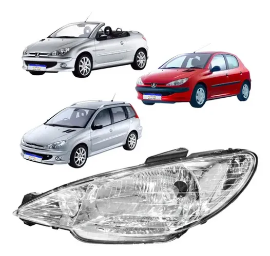 Farol Peugeot 206 2000 2001 2002 2003 2004 2005 A 2010 Le Esquerdo