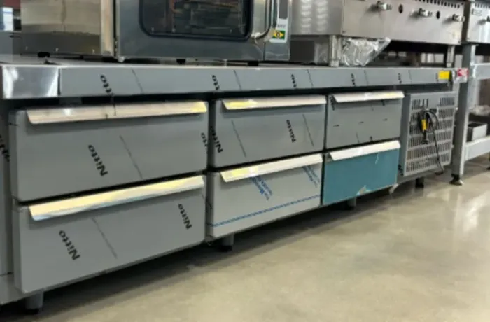 Balcão refrigerado 6 gavetas linha red a pronta entrega (alef)