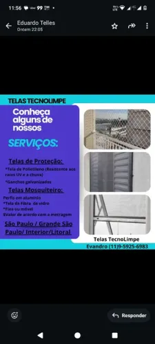 TELAS TECNOLIMPE (Telas de Proteção e Telas Mosquiteiro)