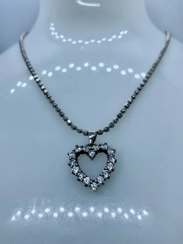 colar follie follie prata 925 com pingente de coração